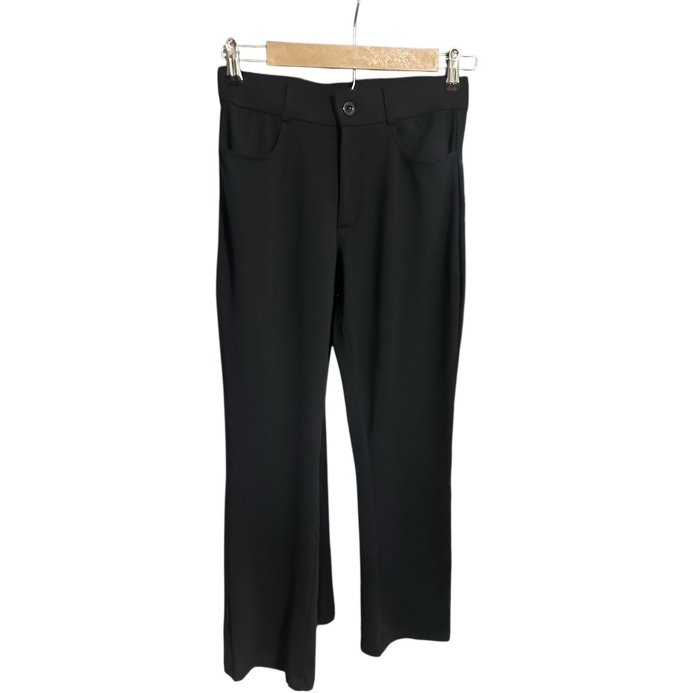 Stretchy Wide Leg Dress Pants Black Size Small